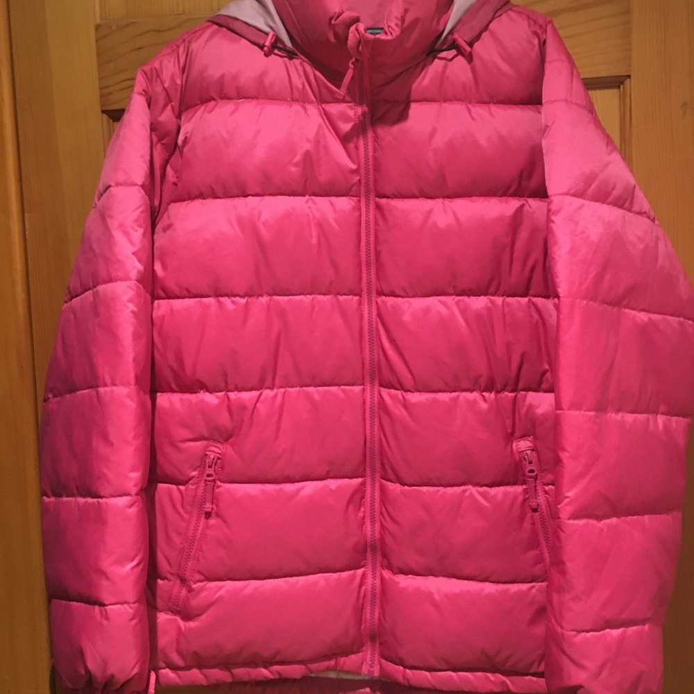 Hot Pink Ladies Down Puffer Coat